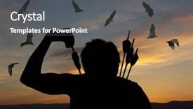  Presentation with fantasy - Amazing theme having indian army - silhouette of a witch-hunter backdrop and a dark gray colored foreground