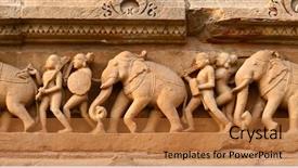  Presentation with india temple - Amazing theme having indian army - stone carving bas relief panorama backdrop and a red colored foreground