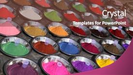  Presentation with india - Presentation with indian bazaar - colorful powder pigments on sale background and a tawny brown colored foreground