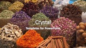  Presentation with indian bazaar - Colorful presentation theme enhanced with indian bazaar - colorful spices on the traditional backdrop and a tawny brown colored foreground