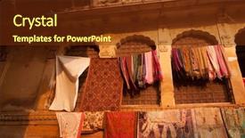  Presentation with india fort - Presentation theme having indian bazaar - golden sunset view of shopping background and a tawny brown colored foreground