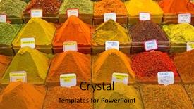  Presentation with indian bazaar - Amazing PPT theme having indian bazaar - spices and teas backdrop and a gold colored foreground