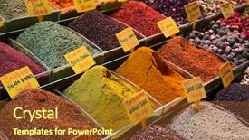  Presentation with indian bazaar - Slide deck with indian bazaar - spices and teas background and a tawny brown colored foreground