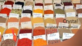  Presentation with market at jaisalmer india - Beautiful presentation featuring indian bazaar - variety of many spices backdrop and a coral colored foreground