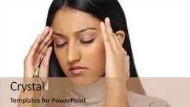  Presentation with headache - Presentation featuring indian beauty has a headache background and a coral colored foreground