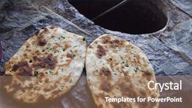  Presentation with india - Slide set featuring indian breads kulcha amritsar punjab background and a coral colored foreground