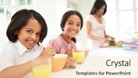  Presentation with crackers school lunch - Slide set featuring indian breakfast - mother making school packed lunches background and a lemonade colored foreground