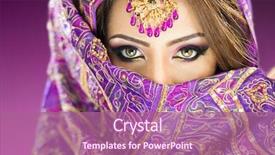  Presentation with makeup - Beautiful slide set featuring indian bride wearing traditional bridal backdrop and a coral colored foreground