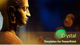  Presentation with buddha - Presentation theme having indian-buddha-statue-against background and a  colored foreground