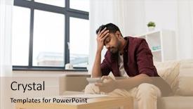  Presentation with courier business finance analysis - Colorful presentation design enhanced with indian budget - business accounting finances and people backdrop and a coral colored foreground