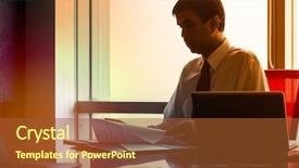  Presentation with indian economy - Colorful PPT theme enhanced with indian business man sitting backdrop and a red colored foreground