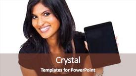  Presentation with indian borders - Amazing presentation design having indian businesswoman showing tablet computer backdrop and a tawny brown colored foreground