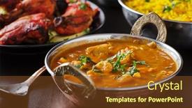  Presentation with chicken curry - PPT theme enhanced with indian-butter-chicken-curry background and a tawny brown colored foreground
