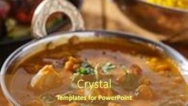  Presentation with chicken curry - Amazing slide deck having indian-butter-chicken-curry backdrop and a red colored foreground