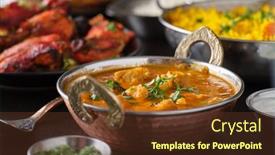  Presentation with chicken curry - Amazing presentation design having indian-butter-chicken-curry backdrop and a tawny brown colored foreground