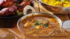  Presentation with chicken curry - Presentation theme consisting of indian-butter-chicken-curry background and a red colored foreground