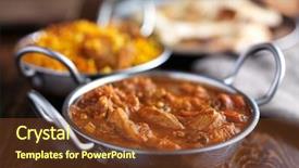  Presentation with curry - Cool new slides with indian butter chicken curry backdrop and a tawny brown colored foreground