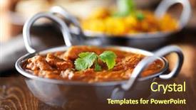  Presentation with curry - Audience pleasing PPT theme consisting of indian butter chicken curry backdrop and a tawny brown colored foreground