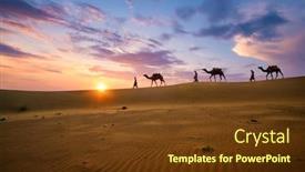  Presentation with camel caravan - PPT layouts consisting of indian-cameleers-camel-driver-bedouin background and a tawny brown colored foreground