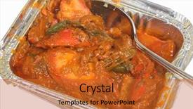  Presentation with chicken curry - Presentation theme having indian chicken curry takeaway background and a red colored foreground