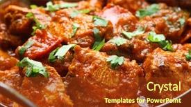  Presentation with indian food chicken curry - Beautiful slides featuring indian chicken jalfrezi curry backdrop and a tawny brown colored foreground