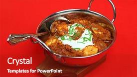  Presentation with chicken curry - PPT layouts enhanced with indian chicken madras curry garnished background and a crimson colored foreground