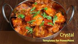  Presentation with indian food chicken curry - Presentation theme having indian chicken tikka jalfrezi curry background and a tawny brown colored foreground