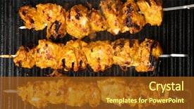  Presentation with chicken - Cool new theme with indian chicken tikka kebabs marinated backdrop and a tawny brown colored foreground