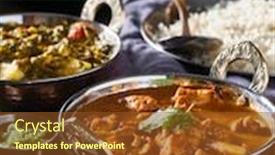  Presentation with chicken curry - Amazing presentation theme having indian-chicken-tikka-masala-curry backdrop and a tawny brown colored foreground