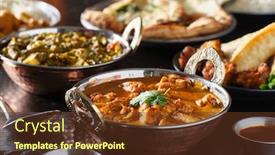  Presentation with chicken curry - Beautiful presentation theme featuring indian-chicken-tikka-masala-curry backdrop and a tawny brown colored foreground