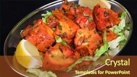  Presentation with indian food - Slides consisting of indian chicken tikka background and a tawny brown colored foreground