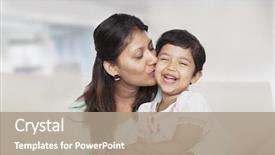  Presentation with kissing booth - Theme enhanced with indian children - affectionate mother holding and kissing background and a coral colored foreground