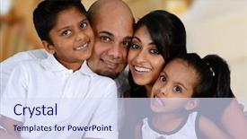  Presentation with together - PPT layouts having indian children - family sitting together while inside background and a  colored foreground