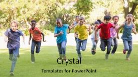  Presentation with running - Cool new presentation theme with indian children - happy friends running backdrop and a yellow colored foreground