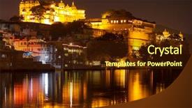  Presentation with udaipur - Audience pleasing slide set consisting of indian cities - city palace and pichola lake backdrop and a tawny brown colored foreground