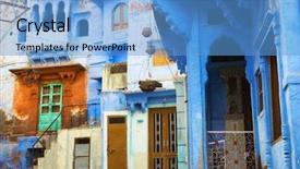  Presentation with city india - PPT theme having indian cities - india blue city jodhpur rajasthan background and a teal colored foreground