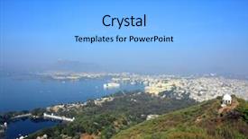  Presentation with udaipur - Audience pleasing slide set consisting of indian cities - landscape with lake and palaces backdrop and a light gray colored foreground
