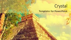  Presentation with maya - PPT layouts with indian cities - mayan pyramid chichen itza mexico background and a yellow colored foreground