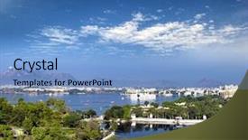  Presentation with city india - Slide set consisting of indian cities - view of pichola lake background and a light blue colored foreground