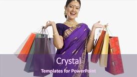  Presentation with indian woman - PPT theme having indian clothing - beautiful assamese woman holding shopping background and a violet colored foreground