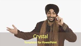  Presentation with cheerful - PPT theme having indian clothing - cheerful sikh man talking background and a tawny brown colored foreground