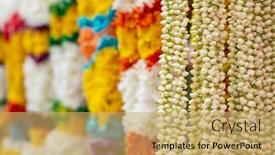  Presentation with festival diwali - PPT layouts enhanced with indian-colorful-flower-garlands background and a yellow colored foreground