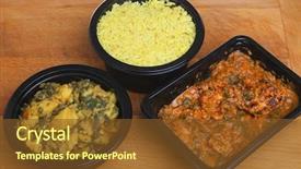  Presentation with indian food chicken curry - Slide set featuring indian convenience food of chicken background and a tawny brown colored foreground
