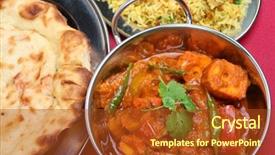  Presentation with indian - Slides with indian cuisine background and a tawny brown colored foreground