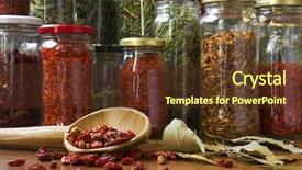  Presentation with life - Cool new presentation theme with still life composition of many different spices teas and herbs on a wooden table backdrop and a tawny brown colored foreground