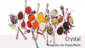  Presentation with spices - Presentation theme enhanced with various spices spoons isolated background and a lemonade colored foreground