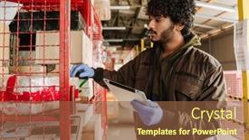  Presentation with indian - Slides enhanced with indian-curly-man-with-tablet background and a tawny brown colored foreground