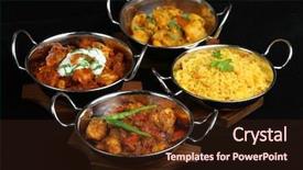  Presentation with indian restaurant - Colorful slides enhanced with indian curries with pilau rice backdrop and a wine colored foreground