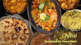  Presentation with indian restaurant - PPT layouts enhanced with indian curries with rice background and a tawny brown colored foreground