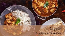  Presentation with curry - Beautiful presentation theme featuring indian curry meal with balti backdrop and a coral colored foreground